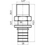 Переходник Stout SFA 0001 16xR 1/2, аксиальный, с наружной резьбой