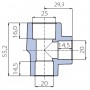 Тройник Ekoplastik 25x20x20 переходной с двух сторон