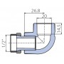 Угольник Ekoplastik 90° 20x1/2 накидная гайка