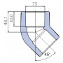 Угольник Ekoplastik 45° 75 мм